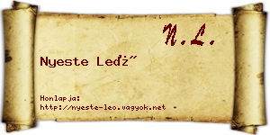 Nyeste Leó névjegykártya